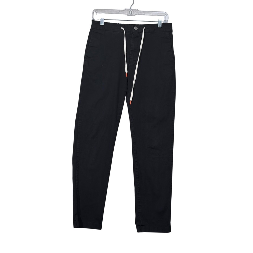 SPOKE London Fridays Pants Mens 28 Build B Black Elastic Waist Chino